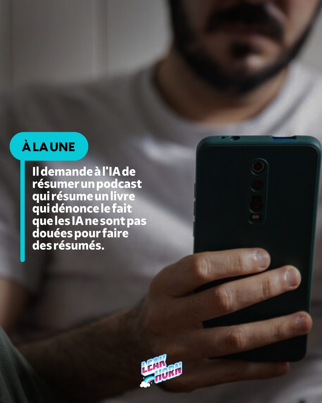 Il demande à l’IA de résumer un podcast qui résume un livre qui dénonce le fait que les IA ne sont pas douées pour faire des résumés.