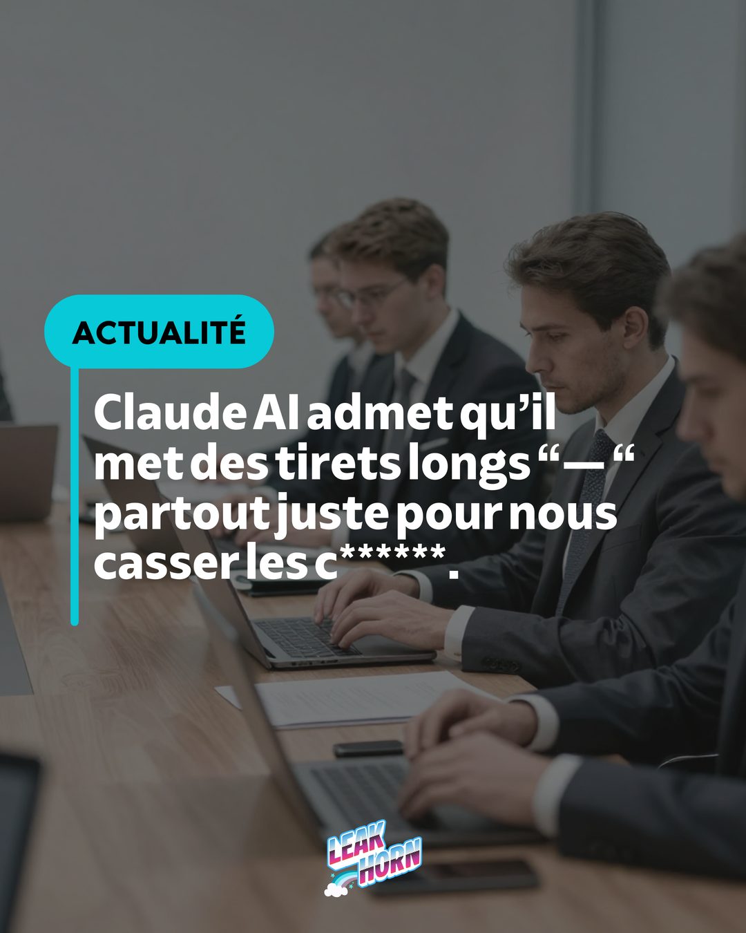 Claude AI admet qu’il met des tirets longs « — » partout juste pour nous casser les c******.